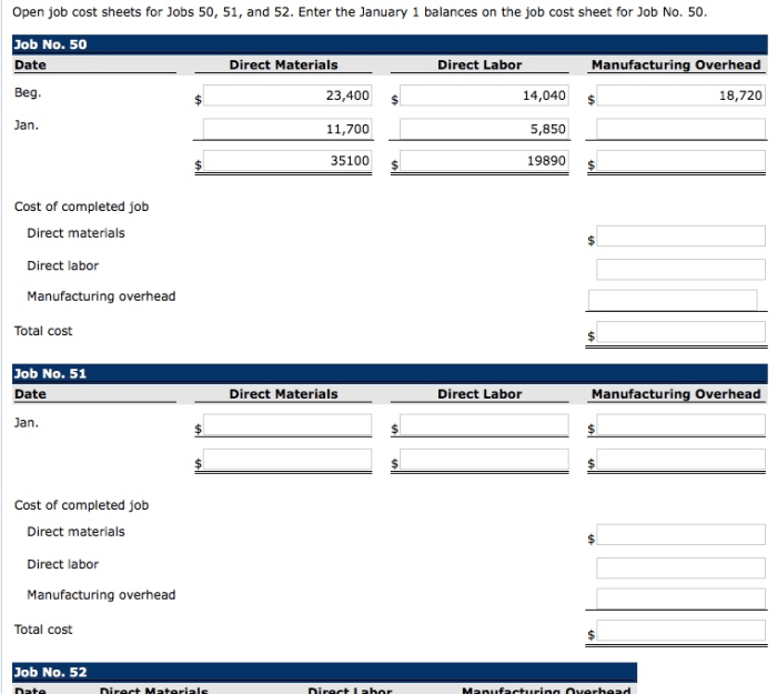 Lott company uses a job order