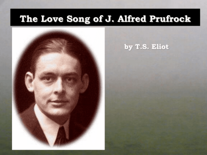 Read the excerpt from the lovesong of j. alfred prufrock.